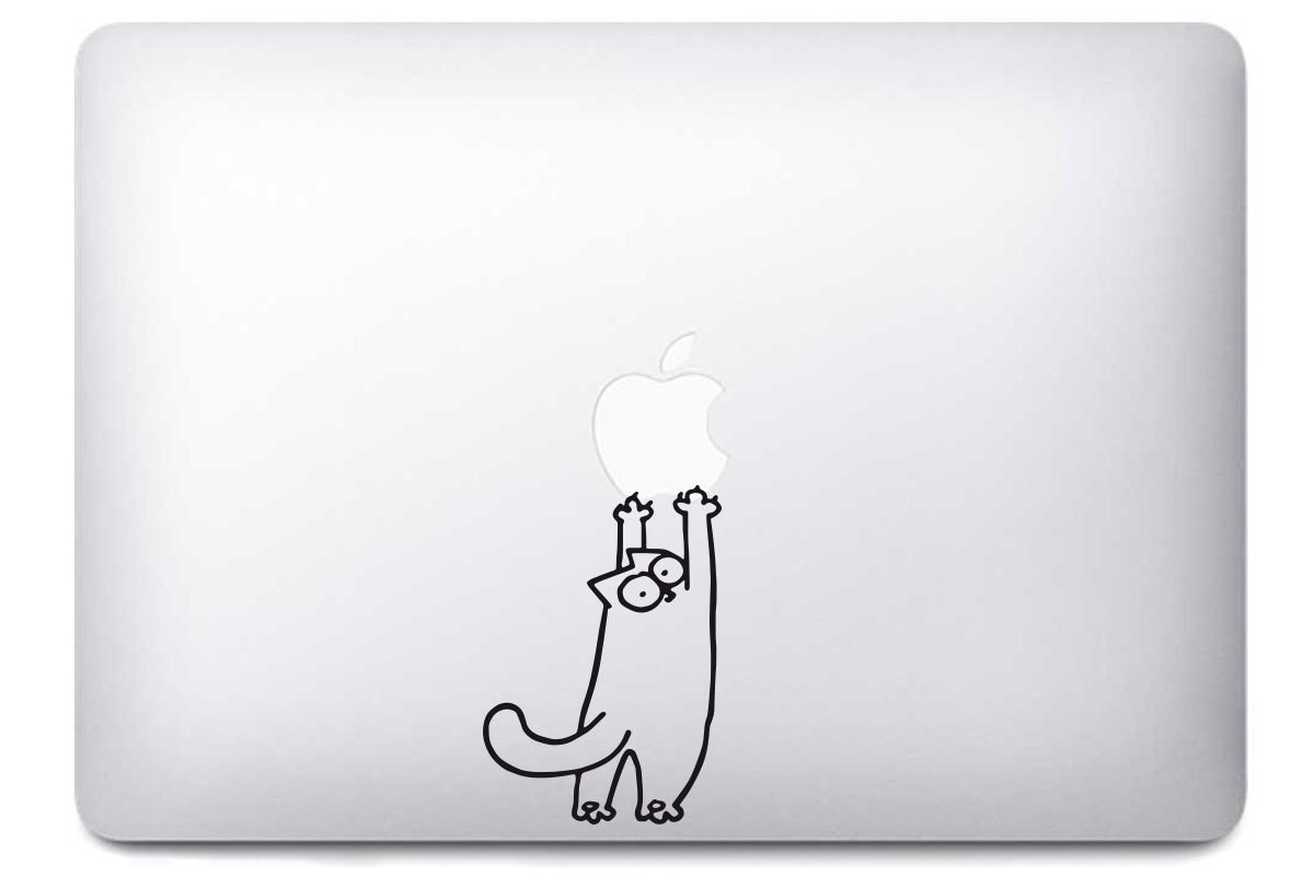 Stickers Trackpad Cute Cat chat Noir ou Blanc MacBook Apple autocollant chat  mignon fabriqué en France -  France